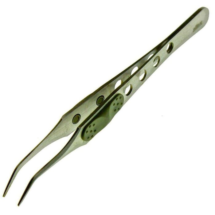 Hayashi Hamono Allex P-4P Straight Type Professional Stainless Steel Tip Pointed Precision Tweezers, with Elastic Grip, to Hold Small Items