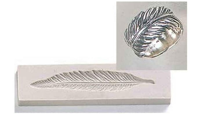 PMC Silver Art Clay Jewelry Silicone Mold Feather Ring Band Mould