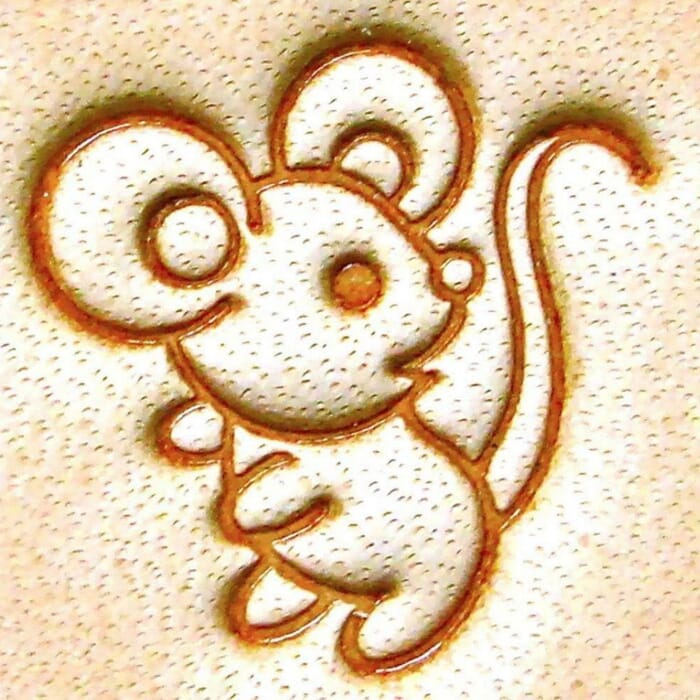 Craft Sha Leathercraft 12x12mm E580 Chinese Zodiac Rat Pattern Leather Carving Stamping Tool Custom Shape Leatherworking Stamp