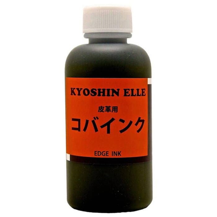 Kyoshin Elle 100ml Leathercraft Lacquer Black Acrylic Urethane Leather Edge Ink Dye Dressing Coat, with Glossy Finish, for Leatherworking
