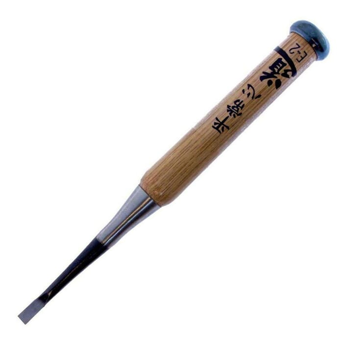 Michihamono Japanese Wood Carving Tool E-2 6mm Flat Short Bent Socket Chisel