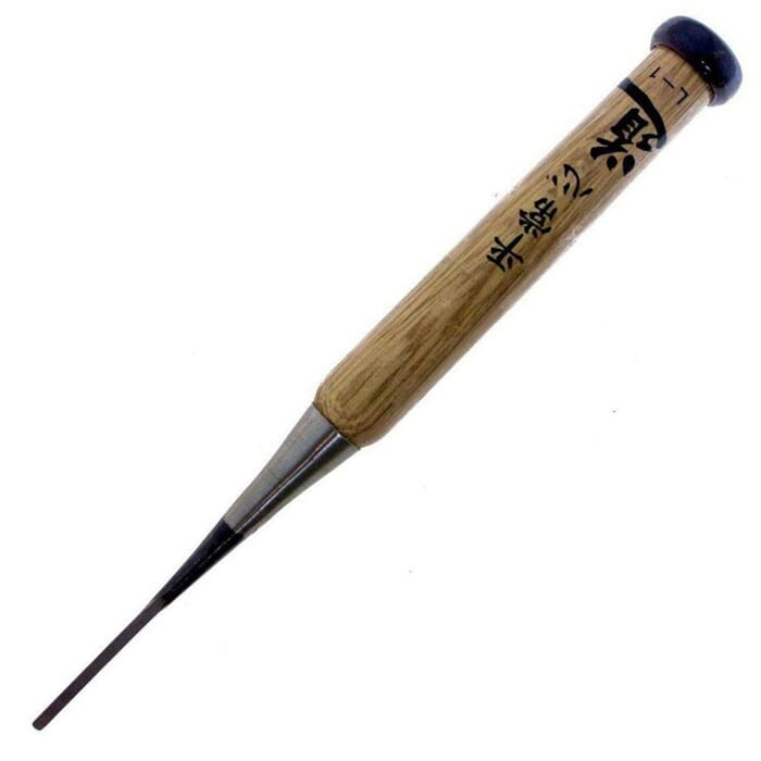 Michihamono Small 3mm Wood Carving Chisel L-1 Straight Extra Shallow Socket U Gouge Tool, to Carve Details & Smooth Corners in Woodworking