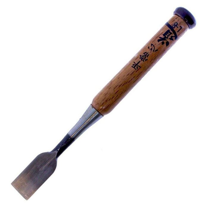 Michihamono 24mm L-8 Japanese Wood Carving Chisel Extra Shallow Socket U Gouge Tool, to Carve & Smooth Concave Areas in Woodworking