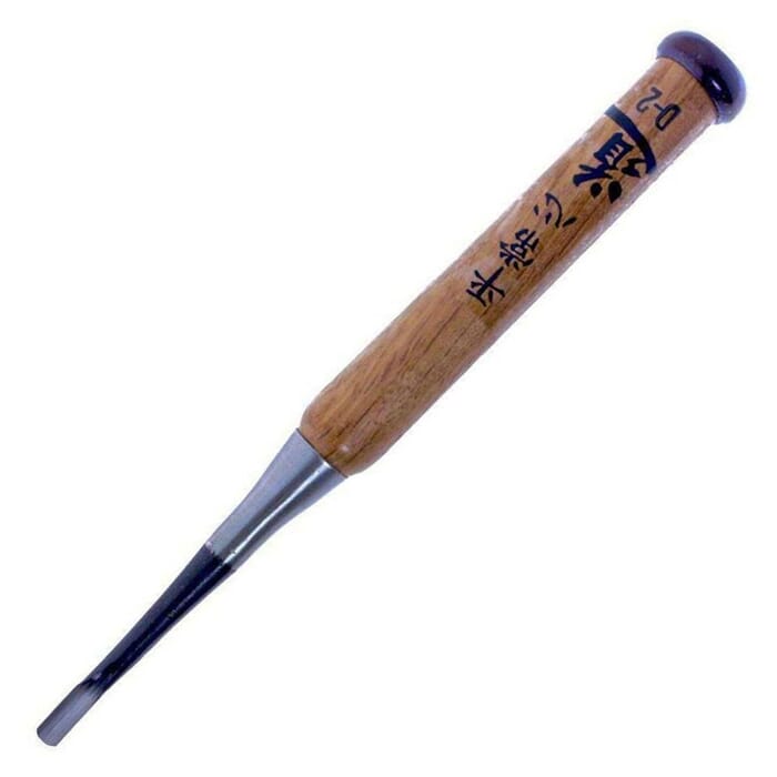 Michihamono Japanese Wood Carving Tool 6mm D-2 Spoon Bent Woodcarving Socket U Gouge, with Wooden Handle, to Carve Hollows in Woodworking