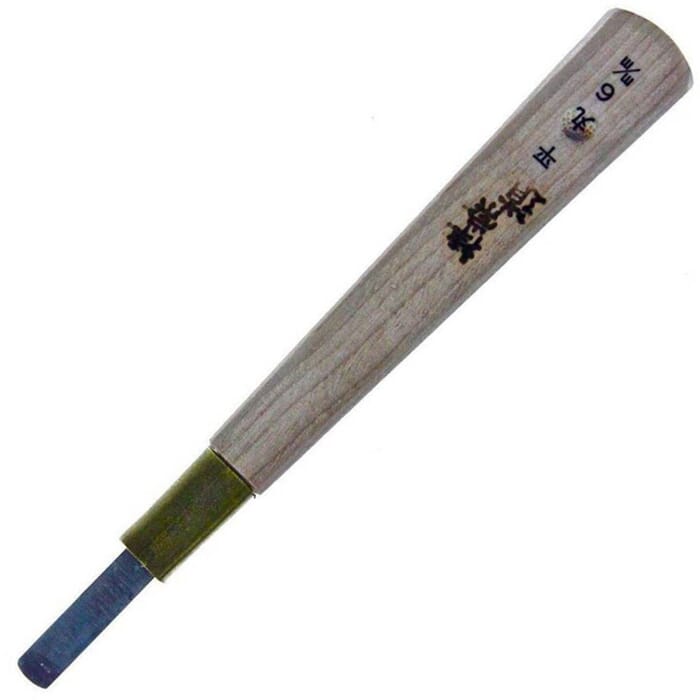 Michihamono Woodworking 6mm Premium Japanese Medium Wood Carving Tool Round Edge Straight Flat Chisel, to Smooth Out Wood Surface