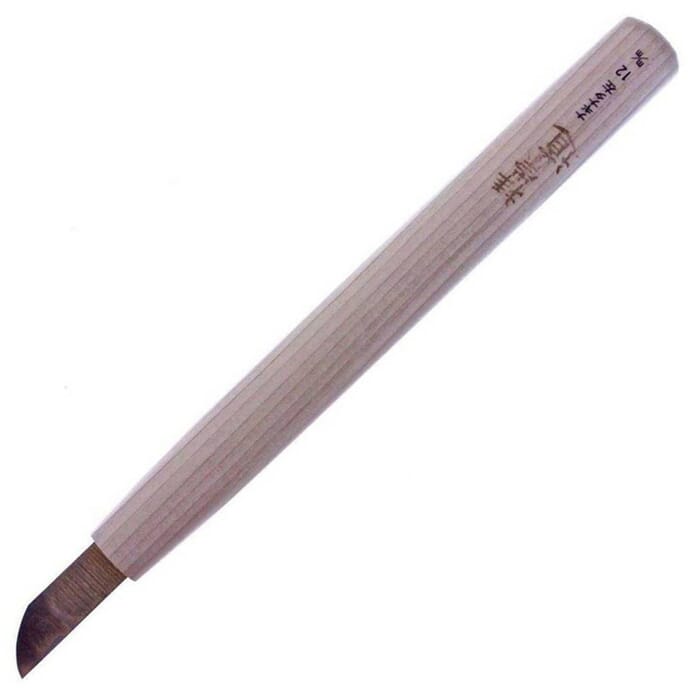 Michihamono 12mm Japanese Large Straight Wood Carving Tool Round Edge Left Skew Angled Flat Chisel, to Carve & Trim Wood in Woodworking