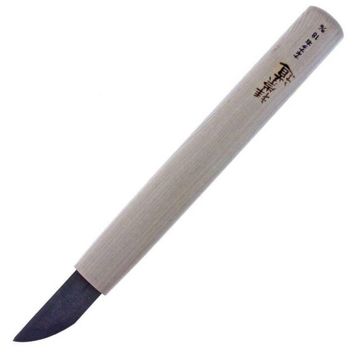 Michihamono Large Japanese Wood Carving Tool 18mm Right Round Skew Angled Chisel