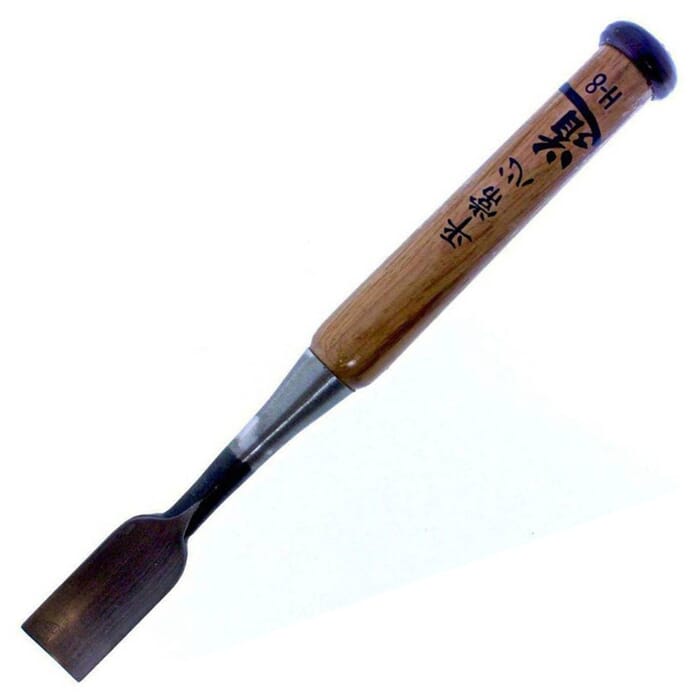 Michihamono 24mm Wide Japanese Wood Carving Chisel Tool H-8 Straight Shallow Socket U Gouge, to Carve Channels & Hollows in Woodworking