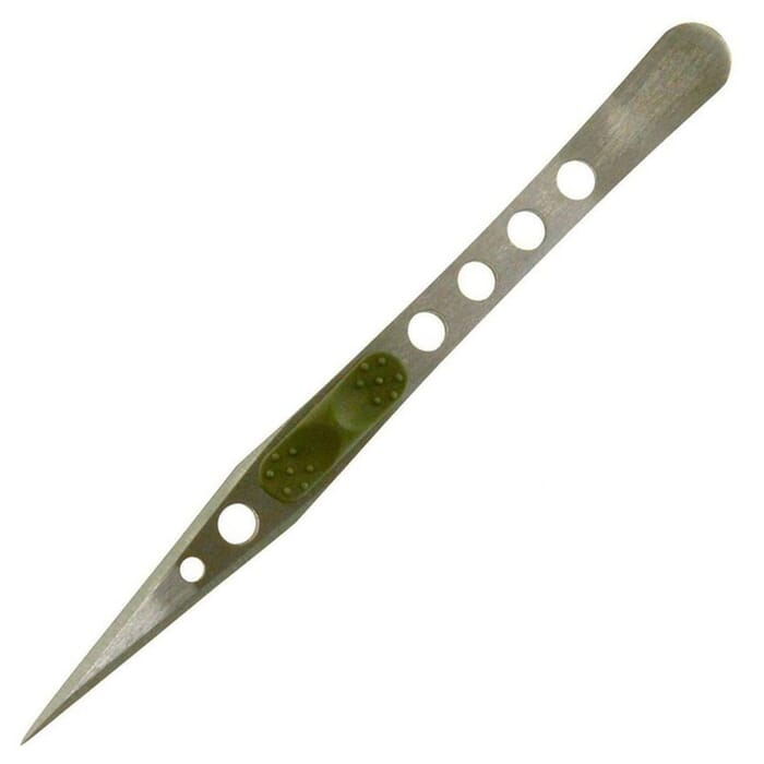 Hayashi Hamono Allex P-1P Curved Type Professional Stainless Steel Tip Pointed Precision Tweezers, with Elastic Grip, to Hold Small Items