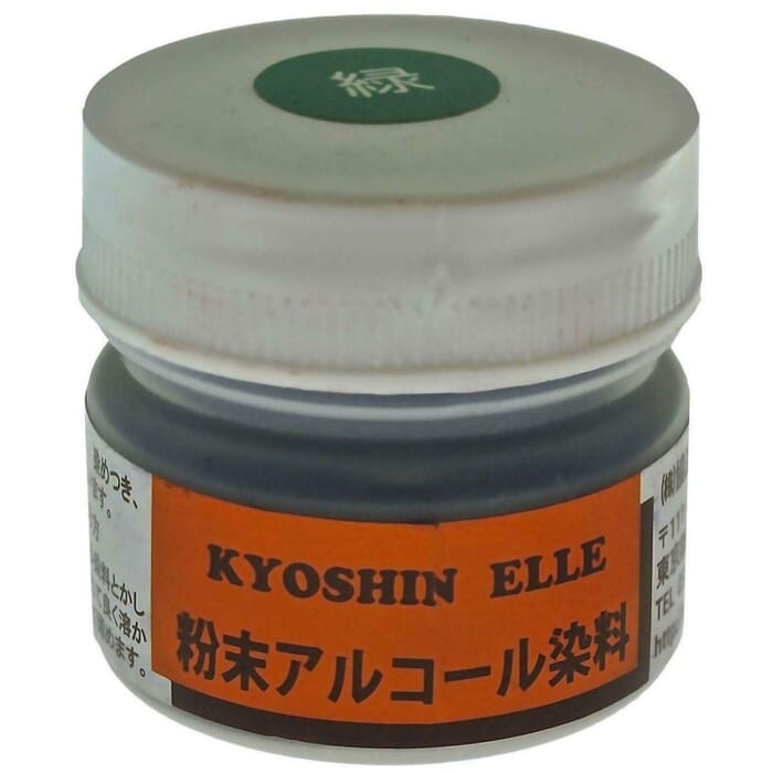 Kyoshin Elle Japanese Leathercraft 10g Alcohol Based Green Powdered Oil Dye, for Dyeing Untreated Vegetable Tanned Leather
