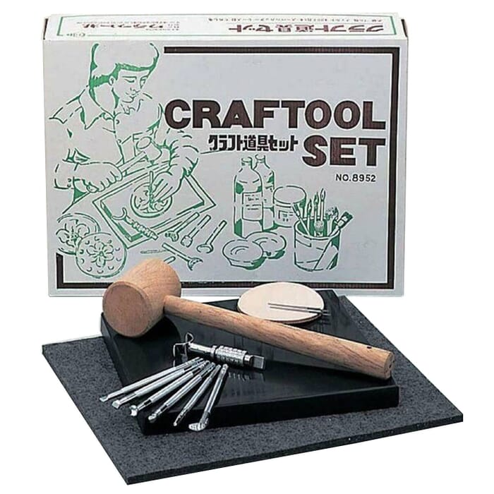Craft Sha Leatherworking Craft Tool Starter Set, for Leather Carving & Stamping