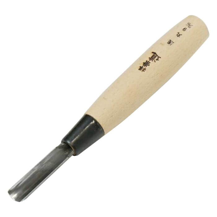 Michihamono Japanese Premium Wood Carving Tool 9mm Straight Shallow Woodworking U Gouge, with High Speed Steel Blade, for Woodcarving