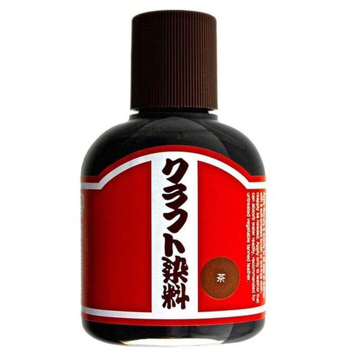 Craft Sha No.7 Brown Leathercraft Paint 100ml 3.4oz Water Based Leatherworking Dye Solution, for Dyeing Untreated Vegetable Tanned Leather