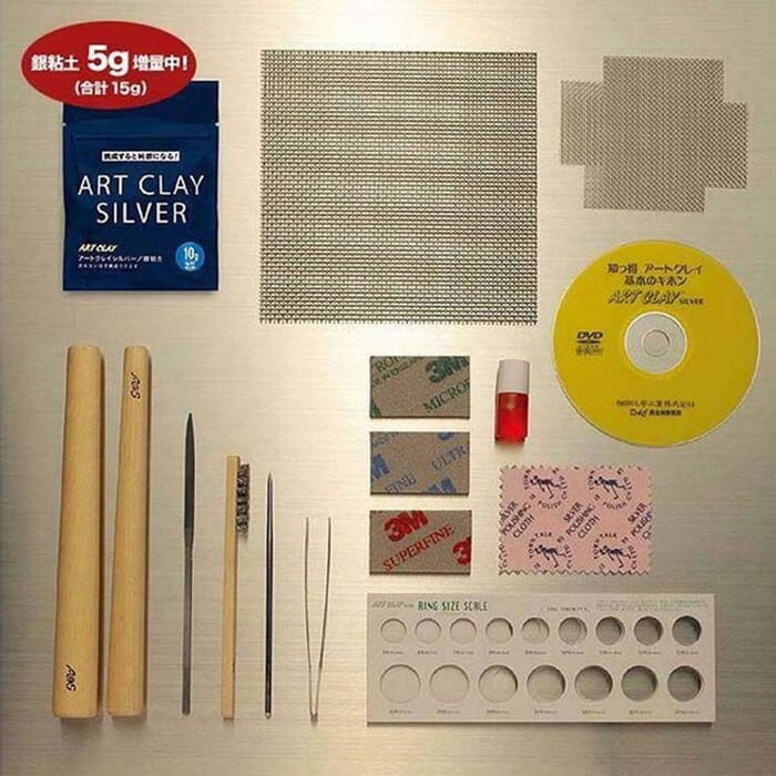 Art Clay Starter Set DIY Handmade Accessories Standard Silver Clay Tools Kiln Set, with Instruction Guide, for Ring & Jewelry Making