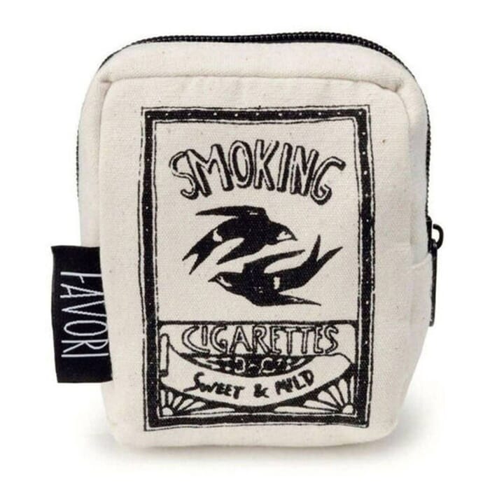 Keystone Favori Black White Multipurpose Cotton Sweet & Mild Smoking Cigarette & Lighter Case Zipper Pouch, for Storing Tobacco Products