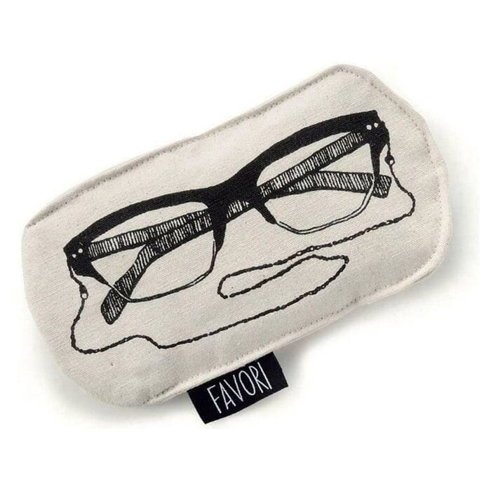 Keystone Favori Black White Cotton Stylish Sunglasses & Spectacles Holder Case Portable Eyewear Storage Pouch 17.5x9cm
