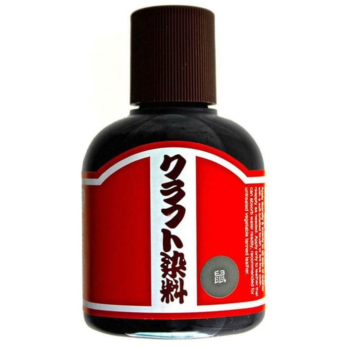Craft Sha No.23 Grey Leathercraft Paint 100ml 3.4oz Water Based Leatherworking Dye Solution, for Dyeing Untreated Vegetable Tanned Leather