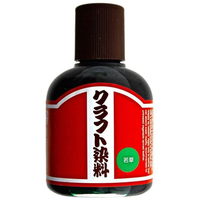 Craft Sha No.20 Light Green Leathercraft Paint 100ml 3.4oz Water Based Leather Dye Solution, for Dyeing Untreated Vegetable Tanned Leather