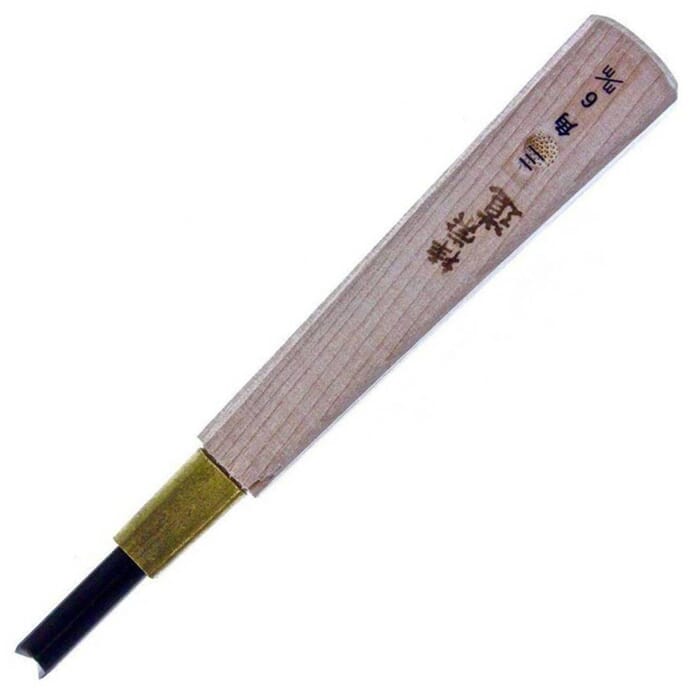 Michihamono Premium Wood Carving Medium 6mm 60 Degree V Gouge Parting Tool, with High Speed Steel, to Carve Channels in Woodworking