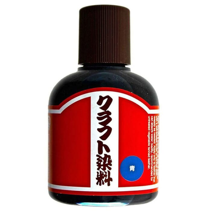 Craft Sha No.18 Blue Leathercraft Paint 100ml 3.4oz Water Based Leatherworking Dye Solution, for Dyeing Untreated Vegetable Tanned Leather