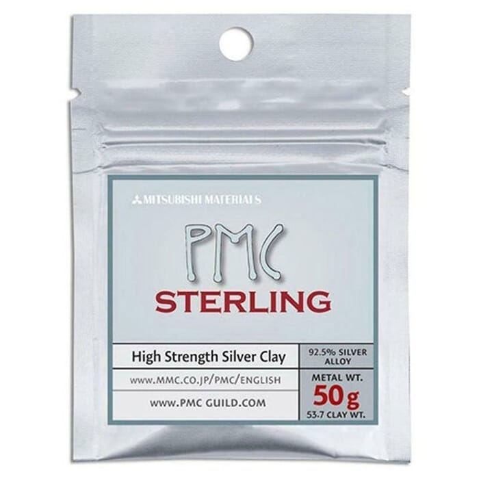 Mitsubishi Materials PMC Sterling 50g High Strength Precious Metal Silver Clay, with Resealable Container, for Jewelry Making