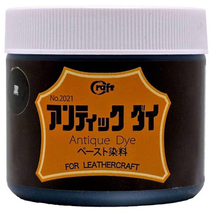 Craft Sha No.11 Black 100ml Leather Gel Stain Water Based Paint Leathercraft Finishing Antique Dye, for Dyeing Stampings in Leatherwork