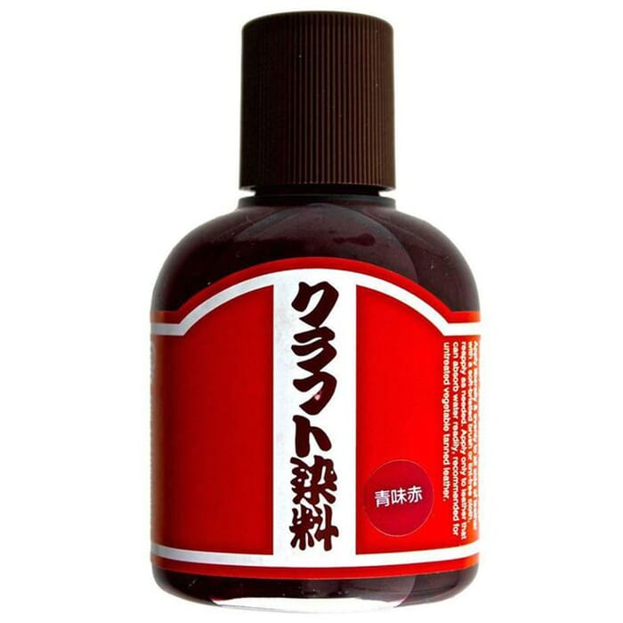Craft Sha No.15 Bluish Red Leathercraft Paint 100ml 3.4oz Water Based Leather Dye Solution, for Dyeing Untreated Vegetable Tanned Leather