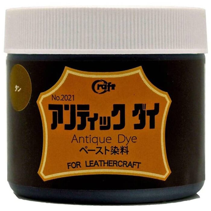 Craft Sha No.3 Tan Brown 100ml Leather Gel Water Based Leathercraft Antique Dye Finish, to Highlight Stampings & Carvings in Leatherwork