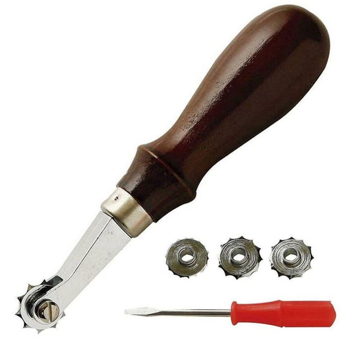 Craft Sha Leathercraft Sewing Tool Leather Overstitch Spacer Wheel Set, with 4 Piece Removable Wheels, to Mark Stitch Holes in Leatherwork