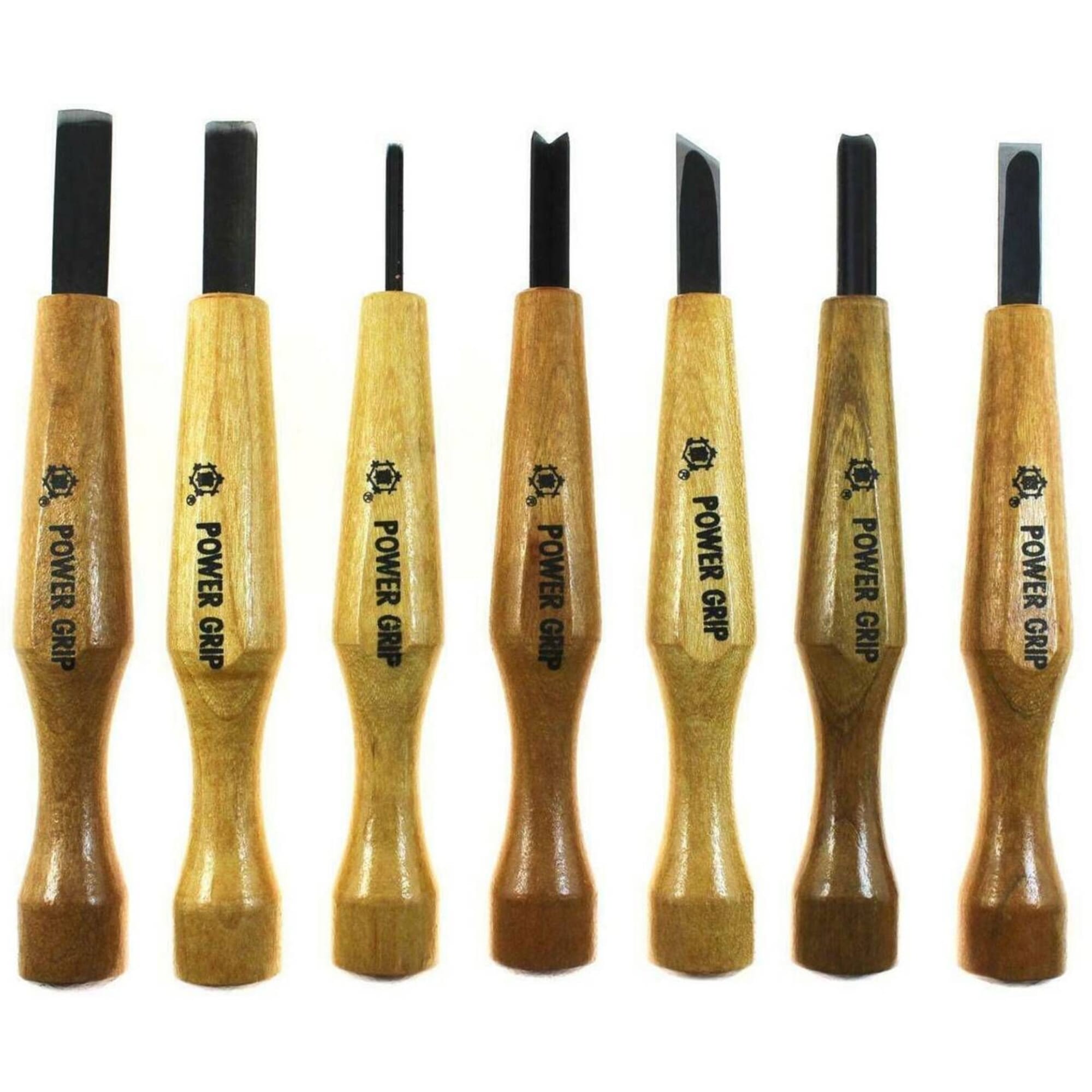 Mikisyo Power Grip Woodcarving 7-Piece Set Left Handed Gouges