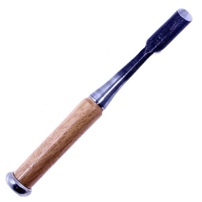 Yoita Japanese Wood Carving Tool 15mm Woodcarving U Gouge, with Wooden Handle, to Carve Channels & Hollows in Woodworking