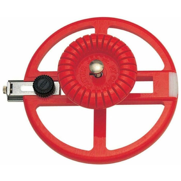 NT Cutter C-2500P Red Heavy Duty 3cm-16cm Adjustable Utility Compass Circle Cutter, with Non-Slip Handle, for Cutting Floor Sheet & Carpet