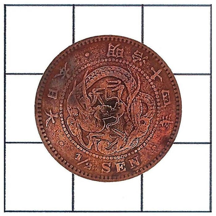 Craft Sha Leathercraft 22mm Japanese Dragon 1/2 Sen Copper Coin Leather Concho