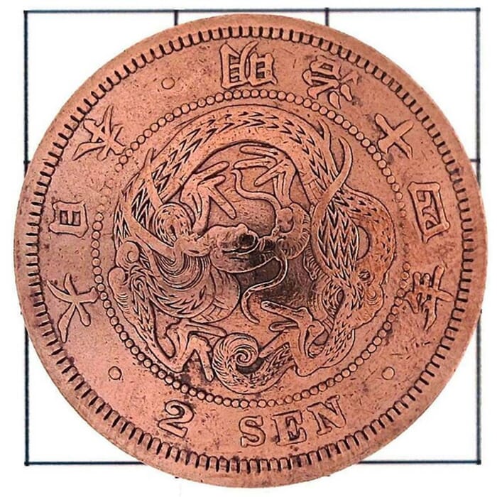 Craft Sha Leathercraft 32mm Round Antique Japanese Dragon Copper Coin Heads 2 Sen Leather Concho, with Screws & Back Mount, for Leatherwork