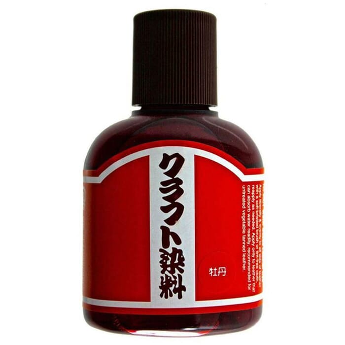 Craft Sha No.14 Rose Red Leathercraft Paint 100ml 3.4oz Water Based Leather Dye Solution, for Dyeing Untreated Vegetable Tanned Leather