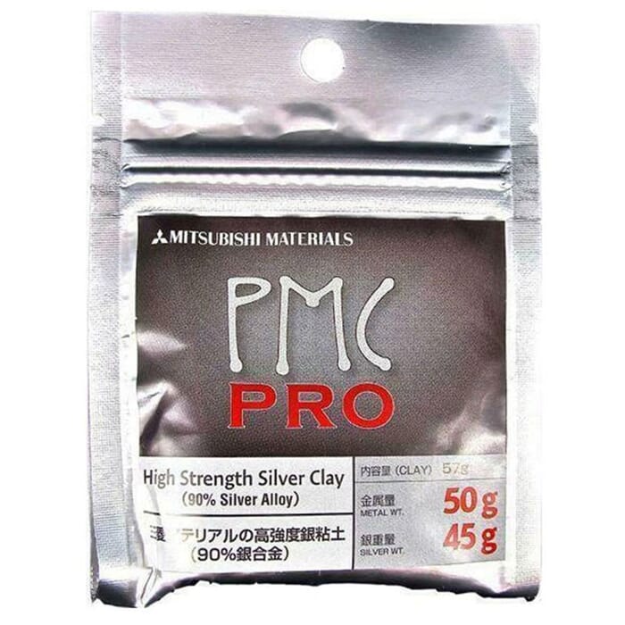 Mitsubishi Materials PMC Pro 45g Silver Weight High Strength Precious Metal Clay, with Resealable Container, for Jewelry Making