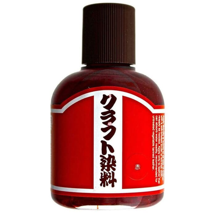 Craft Sha No.12 Red Leathercraft Paint 100ml 3.4oz Water Based Leatherworking Dye Solution, for Dyeing Untreated Vegetable Tanned Leather