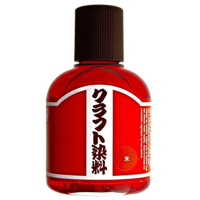 Craft Sha No.11 Vermilion Red Leathercraft Paint 100ml 3.4oz Water Based Leather Dye Solution, for Dyeing Untreated Vegetable Tanned Leather