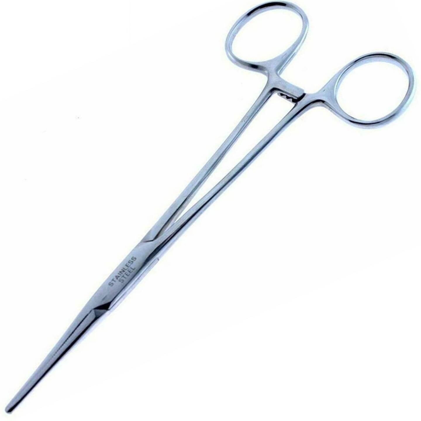 P.Tool 15mm Precision Stainless Steel Jewellers Long Nose Forceps with 3 Locking Hooks to Hold Objects in Jewelry Making Wire Craft