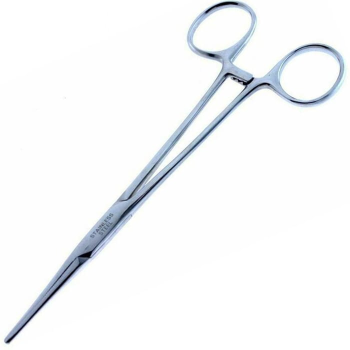 P.Tool 15mm Precision Stainless Steel Jewellers Long Nose Forceps, with 3 Locking Hooks, to Hold Objects in Jewelry Making & Wire Craft