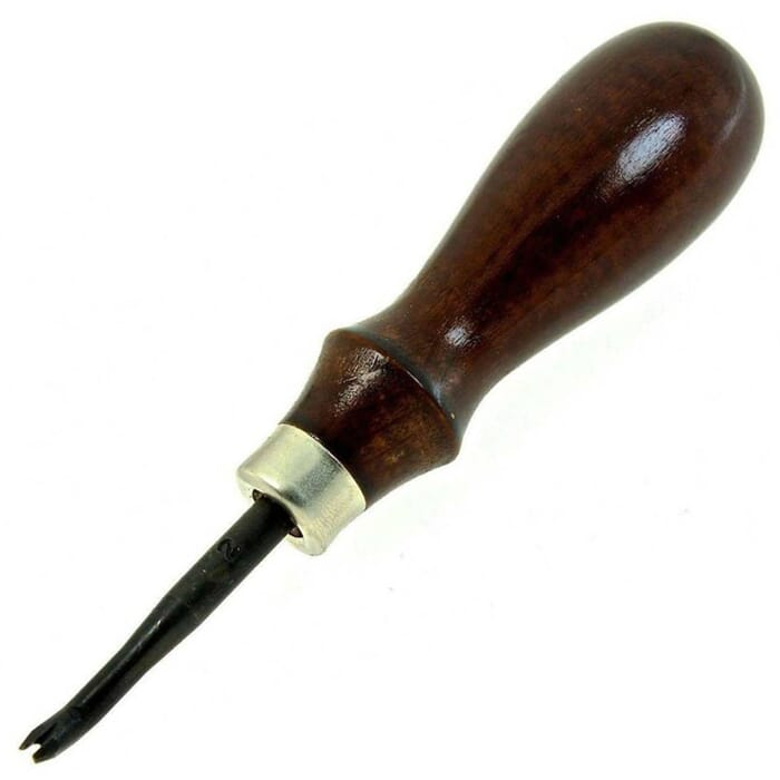 Craft Sha Leathercraft Bevelling Tool 1mm No.2 Leather Edge Skiver Beveler, with Wooden Handle, to Smooth & Trim Edge in Leatherworking