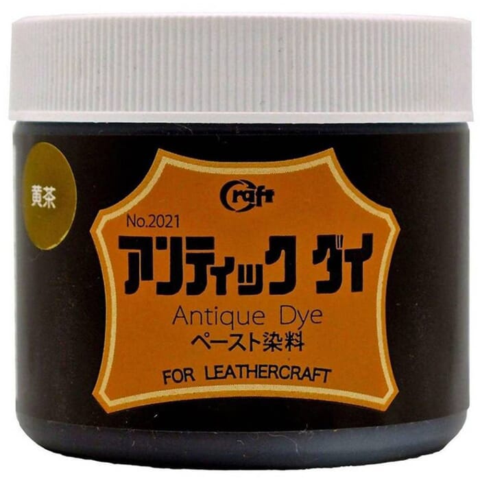 Craft Sha No.2 Yellow 100ml Leather Gel Water Based Paint Leathercraft Finishing Antique Dye to Highlight Stamping & Carving in Leatherwork