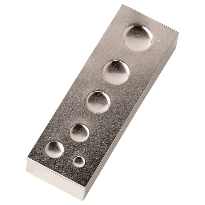 Seiwa Leathercraft Tool Japanese Metal Plate 5mm-15mm Multi Size Anvil Setter, to Set Glove Buttons, Segma Snaps, & Rivets