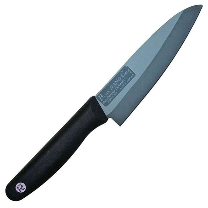 Forever Black Nano Cera BNC16 High Density General Purpose Ceramic Kitchen Knife, with Charcoal Colored Blade, for Cutting & Slicing