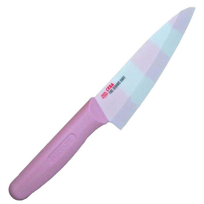Forever Cera C14PW Japanese High Quality General Purpose Ceramic Kitchen Knife 14cm, with Pink Handle & Blade, for Cutting & Slicing