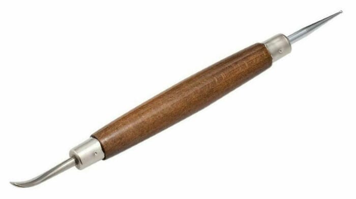 Seiwa Leathercraft Spoon Shaped & Ball Point Stylus Dual Ended Modeling Tool, for Embossing, Carving, and Molding Leather