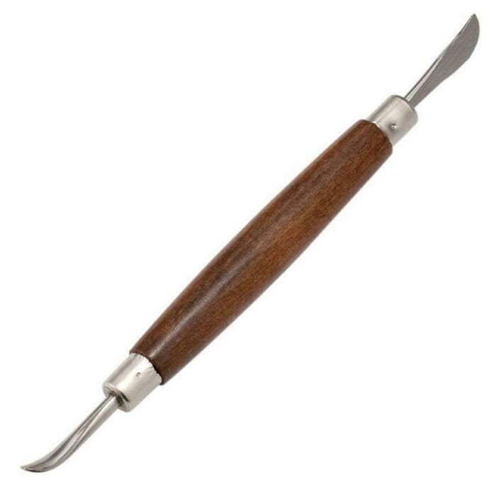 Seiwa Leathercraft 17cm Rounded Spoon & Dull Blade Dual Ended Modeling Tool, for Carving, Shaping, and Splicing Leather