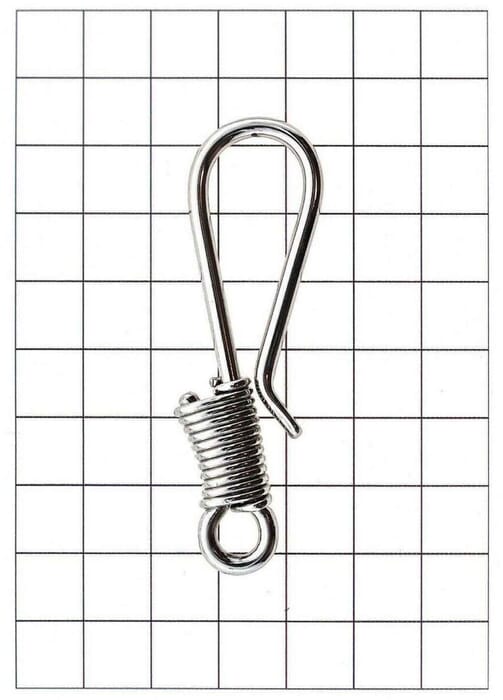 Leathercraft Hardware Silver Coil Hook M for Leather 65mm x 20mm