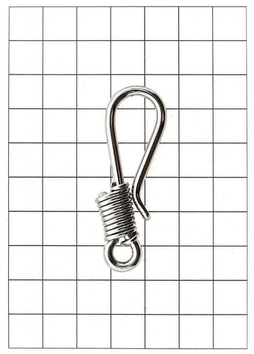 Yanagiba Leathercraft Hardware Silver Coil Hook S 53mm x 18mm, for Hooking Wallet & Hanging Keychain