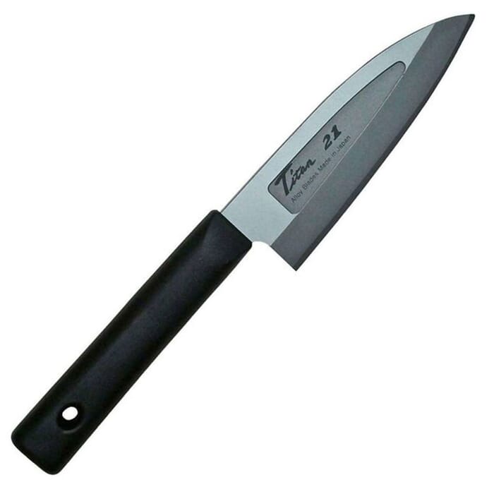 Forever Cera GT3012 Titan 21 Japanese Titanium Deba Bocho Kitchen Knife 12.5cm, for Cutting Meat & Fish